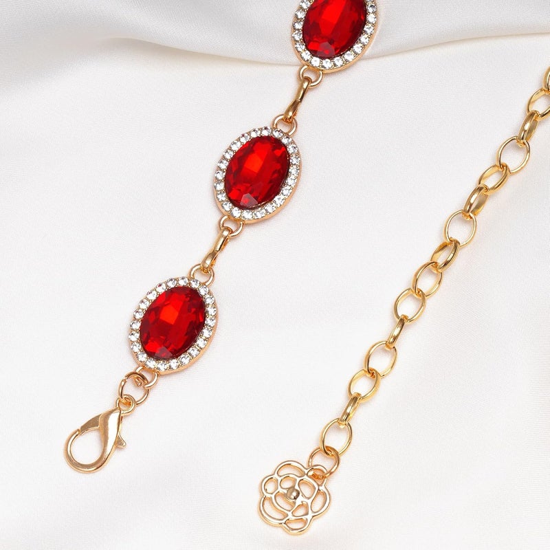 phnydreg Red Chain Belt Red Western Belt for Women Metal Cowgirl Waist Belt for Dresses Jeans Cosplay Party - Image 4
